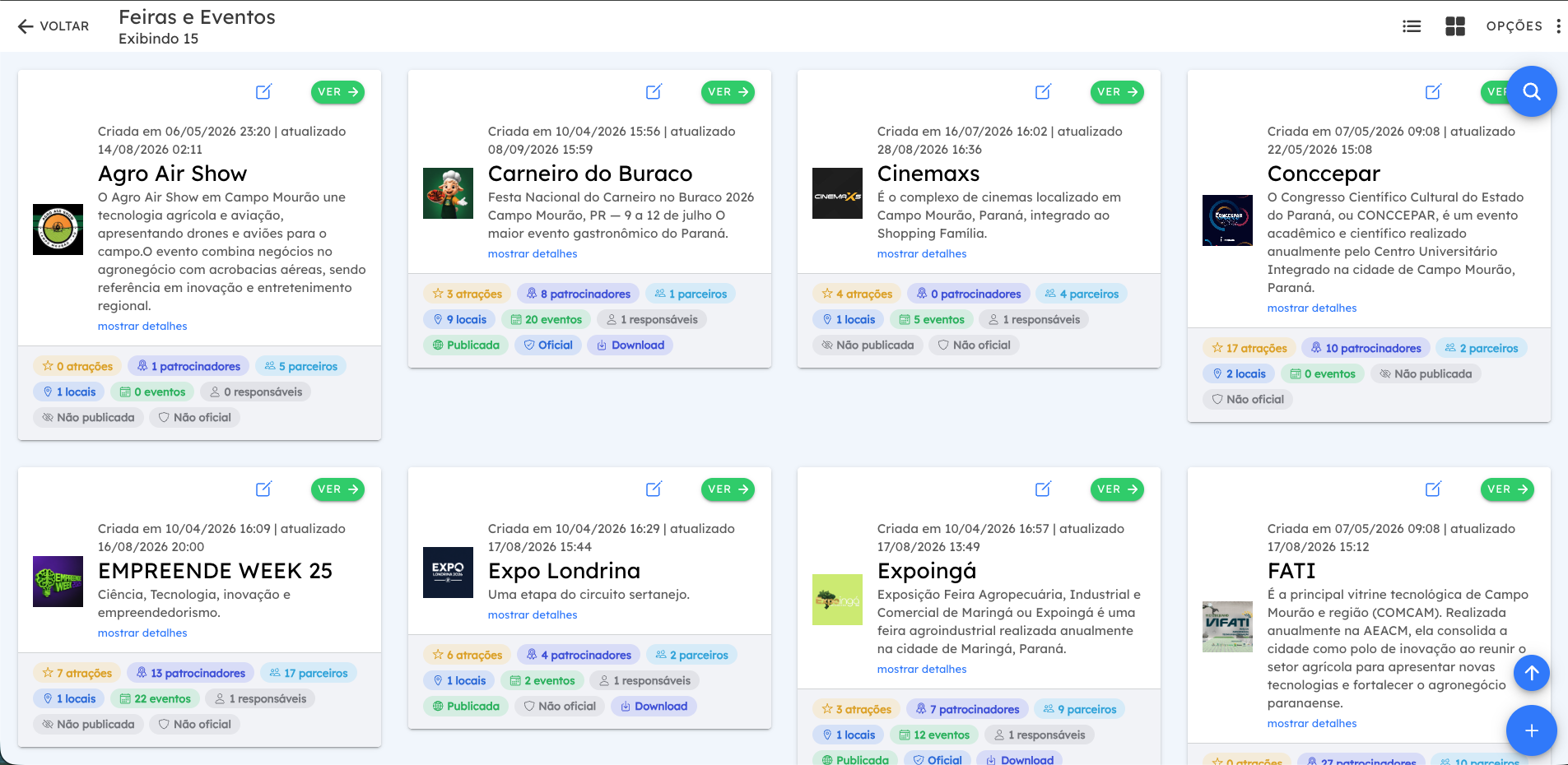 Tela de Áreas de Membros no Atla Empresas
